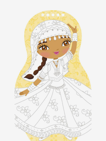 ELLA & MAX Îmbracă dansatori din întreaga lume - Pagină de colorat