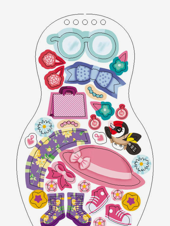 ELLA & MAX Îmbracă păpuși morave NATALKA - Pagină de colorat