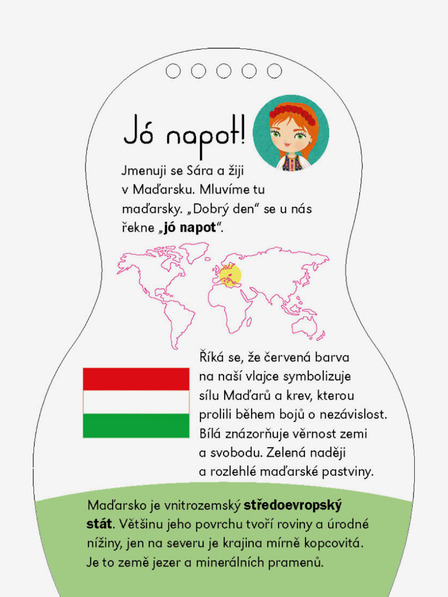 ELLA & MAX Îmbrăcarea păpușilor maghiare SARA - Carte de colorat