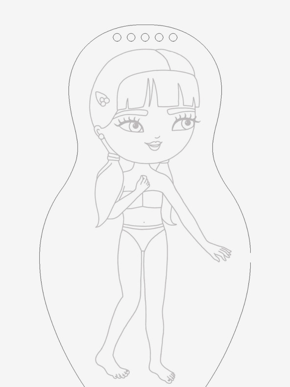 ELLA & MAX Îmbrăcarea păpușilor maghiare SARA - Carte de colorat