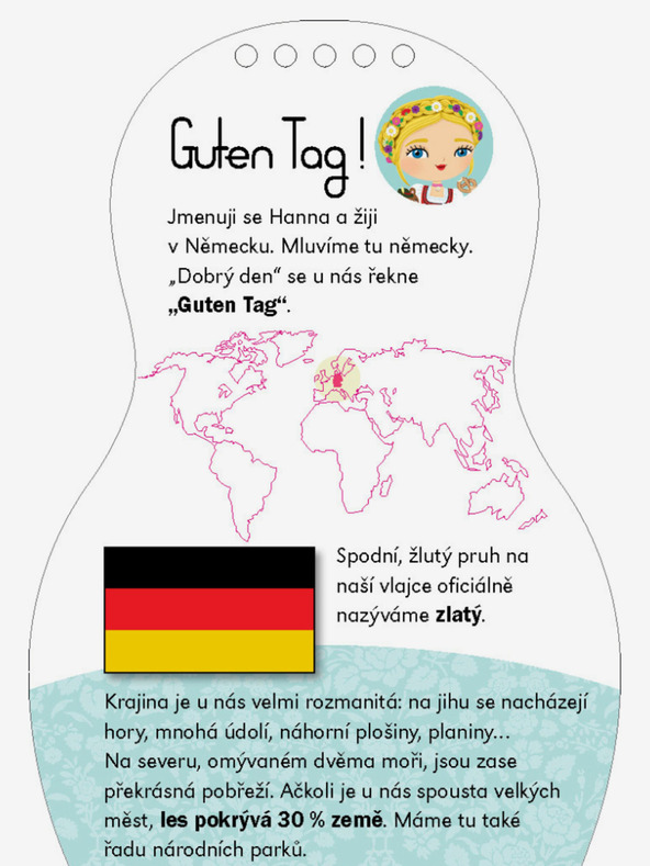 ELLA & MAX Îmbrăcarea păpușilor germane HANNA - Carte de colorat