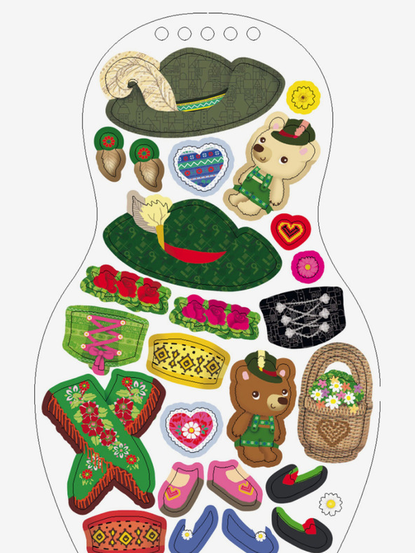 ELLA & MAX Îmbrăcarea păpușilor germane HANNA - Carte de colorat