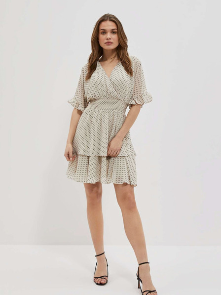 Moodo Rochie cu buline neagră și bej pentru femei Moodo