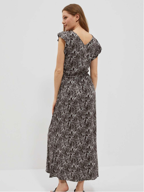 Moodo Rochie cu flori albă și maro pentru femei Moodo