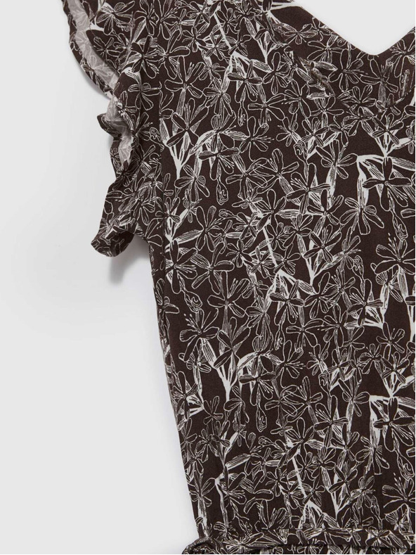 Moodo Rochie cu flori albă și maro pentru femei Moodo