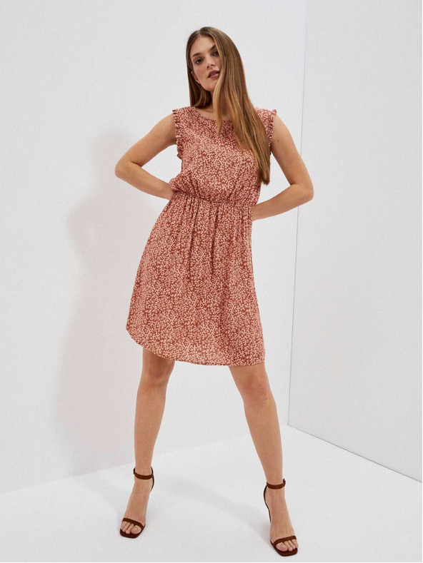 Moodo Rochie cu model pentru femei bej și maro Moodo