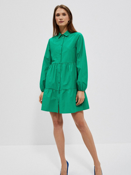 Moodo Rochie cămașă verde pentru femei Moodo