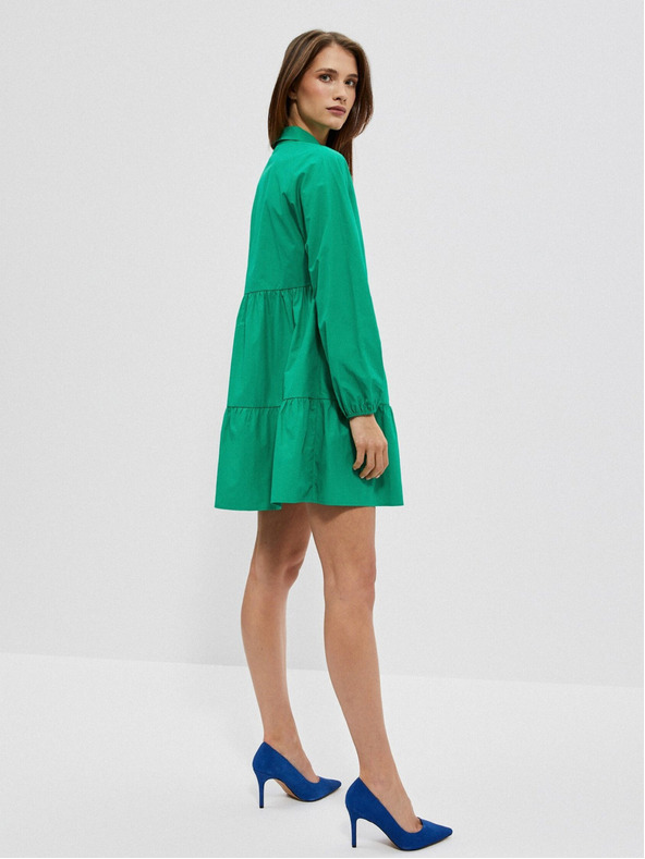 Moodo Rochie cămașă verde pentru femei Moodo
