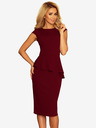 numoco Rochie midi elegantă cu volane - burgundy Numoco