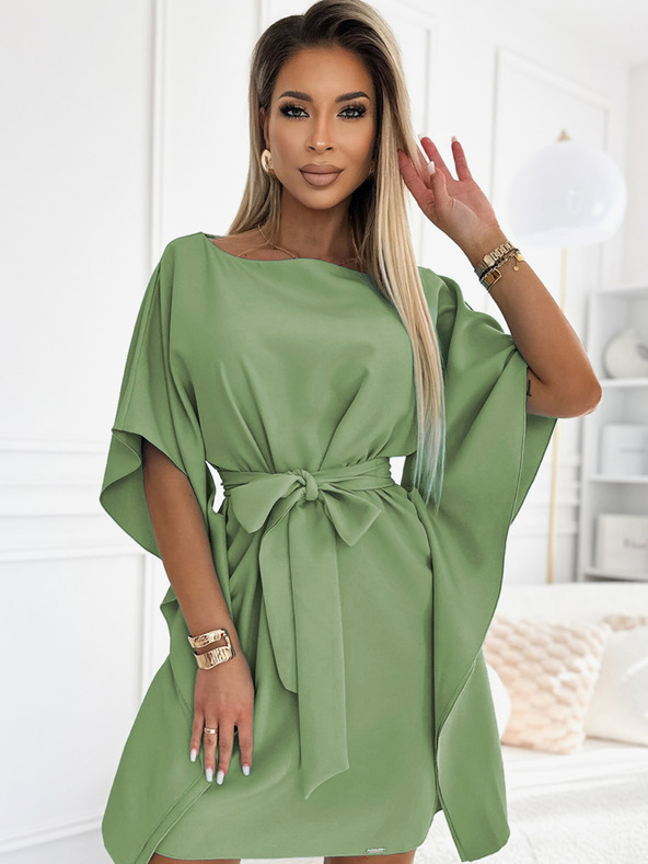 numoco Rochie cu fluture Numoco SOFIA cu cravată în talie