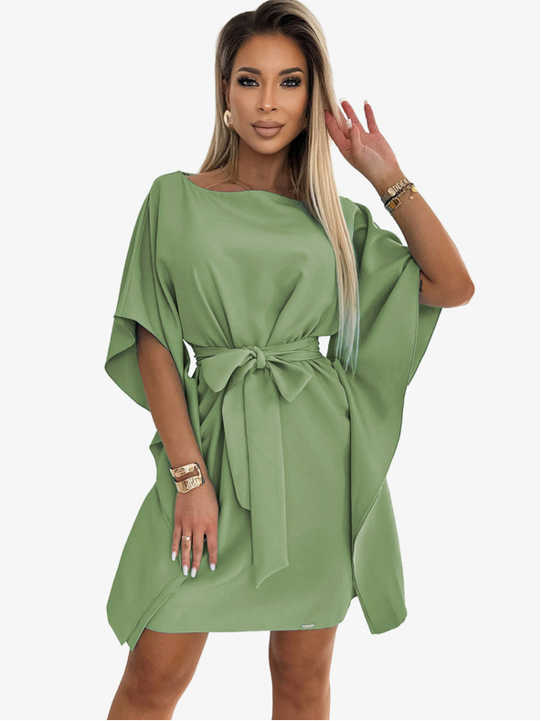 numoco Rochie cu fluture Numoco SOFIA cu cravată în talie