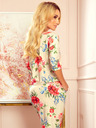 numoco Rochie sport cu buzunare - Lenjerie bej + flori roșii Numoco