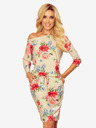 numoco Rochie sport cu buzunare - Lenjerie bej + flori roșii Numoco