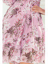 numoco Rochie roz din șifon floral pentru femei Numoco