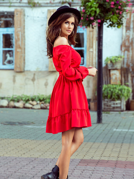 numoco DAISY Rochie cu volane - roșu Numoco