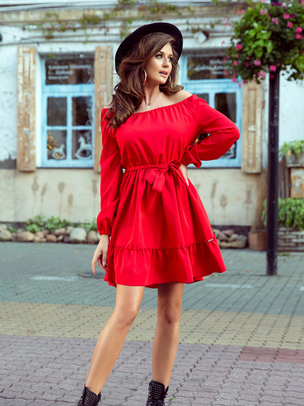 numoco DAISY Rochie cu volane - roșu Numoco
