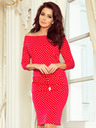 numoco Rochie sport cu cravată și buzunare - roșu + buline Numoco