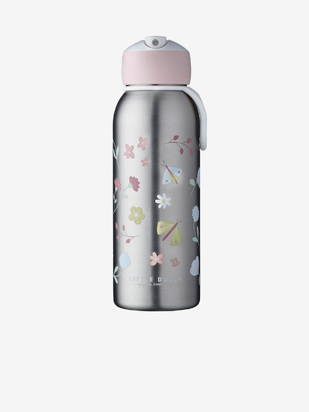Mepal Biberon termo roz și gri Mepal Campus Flowers & Butterflies 350 ml