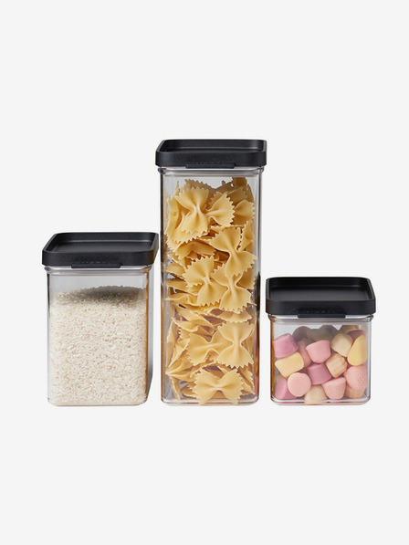 Mepal Mepal Omnia set de trei recipiente de depozitare a alimentelor cu capac negru