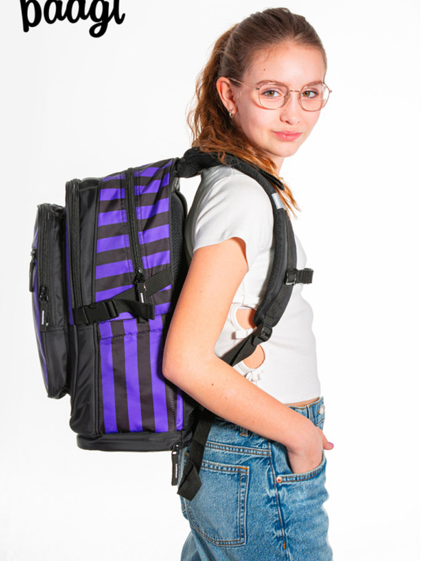 BAAGL  Rucsac școlar negru Cubic Wednesday Baagl