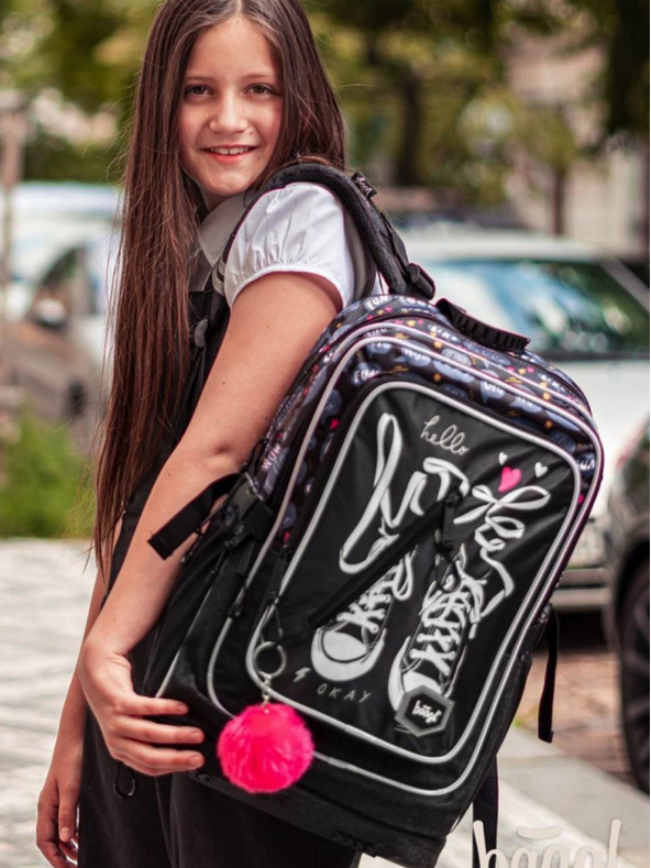 BAAGL  Rucsac școlar negru Cubic Adidași Baagl