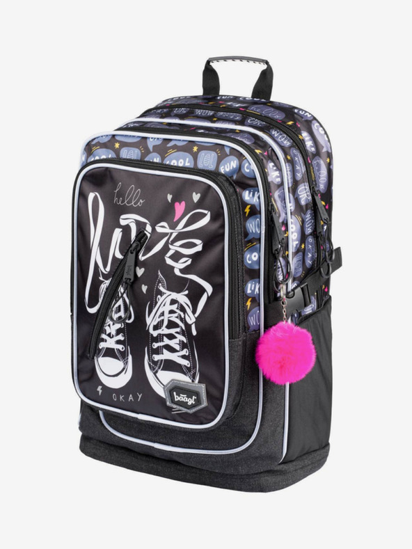 BAAGL  Rucsac școlar negru Cubic Adidași Baagl