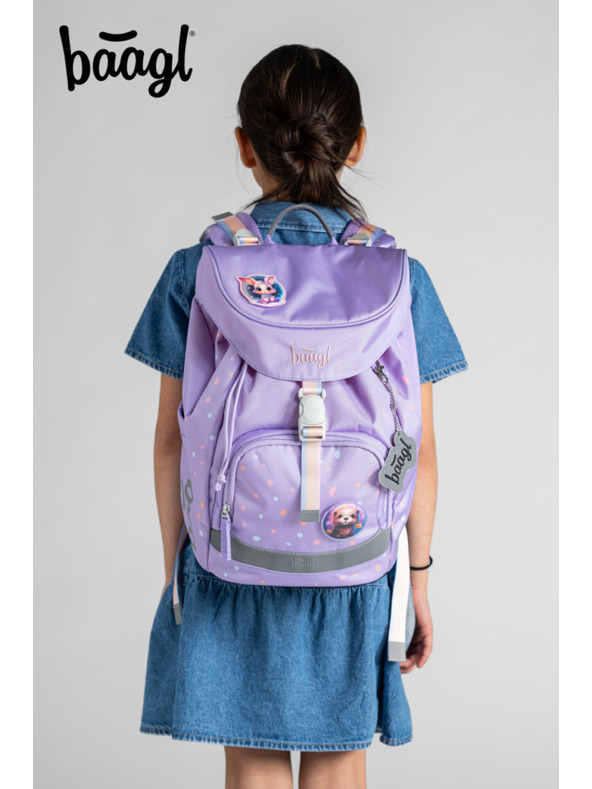 BAAGL  Rucsac școlar violet Airy Pets Baagl