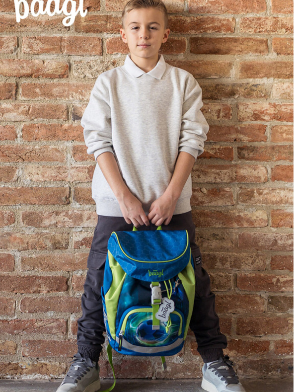 BAAGL  Rucsac școlar albastru Airy Soccer Ball Baagl