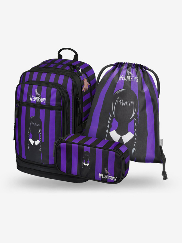 BAAGL  Black 3 SET Cubic Wednesday: rucsac, penar și geantă Baagl