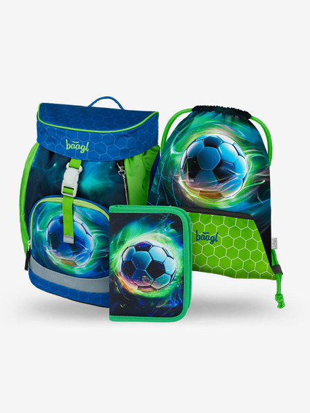 BAAGL  Albastru 3 SET Airy Soccer Ball: rucsac, penar, geantă Baagl