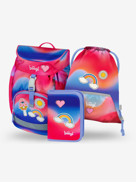 BAAGL  Red 3 SET Airy Hippie: rucsac, penar, geantă Baagl