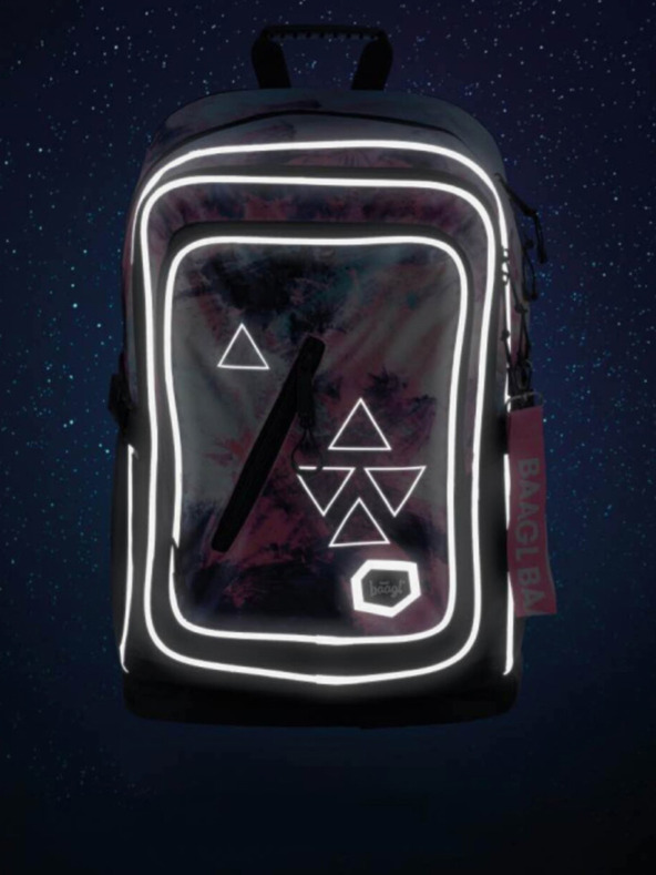 BAAGL  Rucsac școlar roz Cubic Abstract Baagl