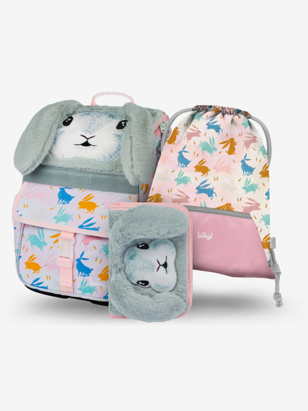 BAAGL  Bej 3 SET Zippy Bunny: servietă, penar, geantă Baagl