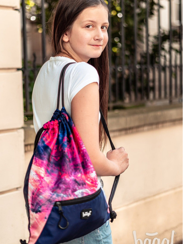 BAAGL  Geantă roz cu buzunar Abstract Baagl