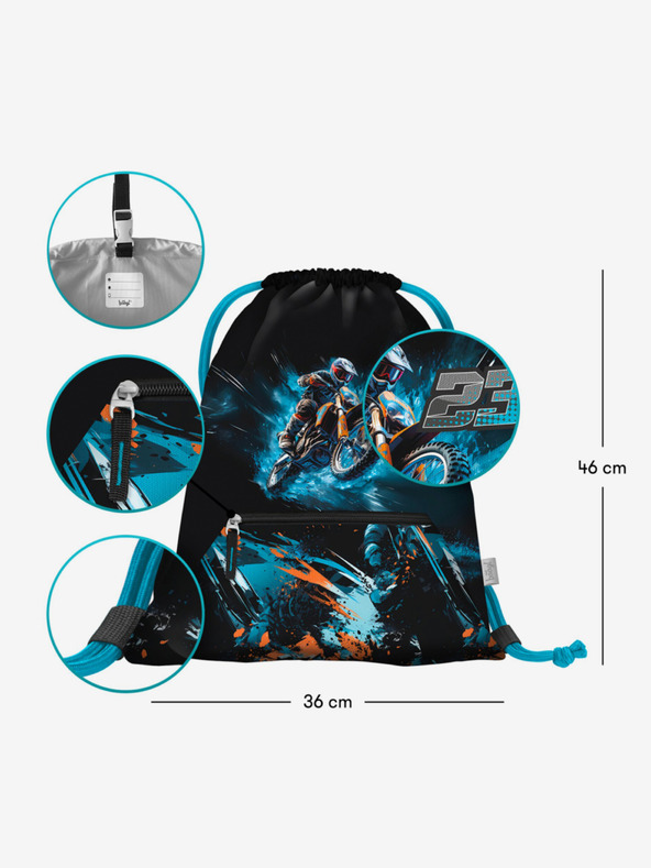 BAAGL  Geantă albastră cu buzunar Motorbike Baagl