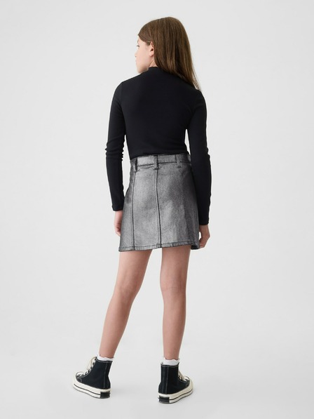 GAP Fustă din denim metalic pentru copii, stil cargo GAP