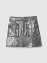 GAP Fustă din denim metalic pentru copii, stil cargo GAP