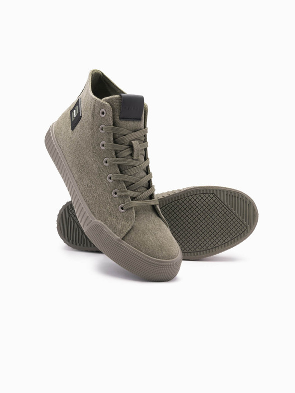 Ombre Clothing Pantofi sport din pânză pentru bărbați - olive V2 OM-FOTH-0186 Ombre Clothing