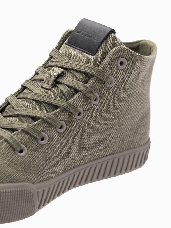 Ombre Clothing Pantofi sport din pânză pentru bărbați - olive V2 OM-FOTH-0186 Ombre Clothing