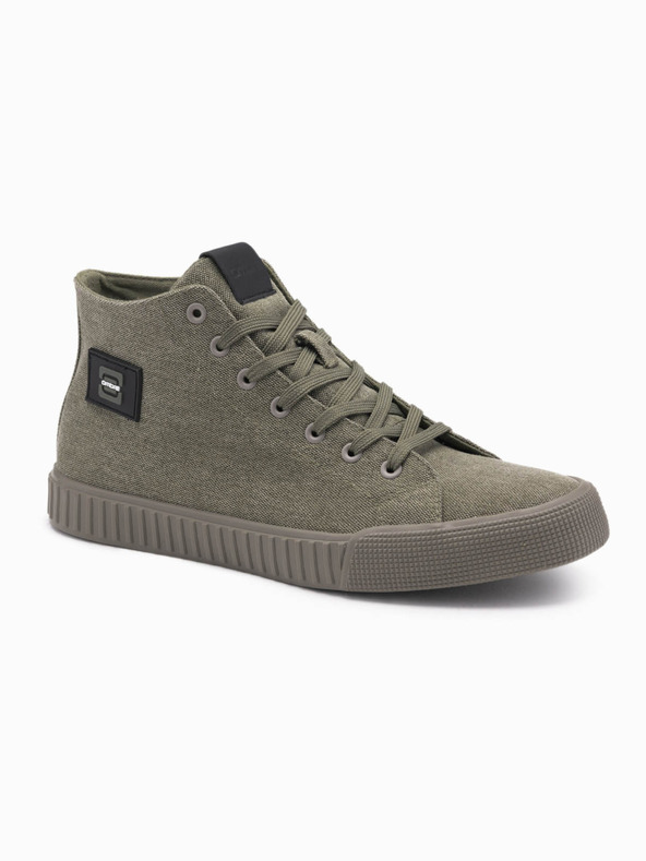 Ombre Clothing Pantofi sport din pânză pentru bărbați - olive V2 OM-FOTH-0186 Ombre Clothing