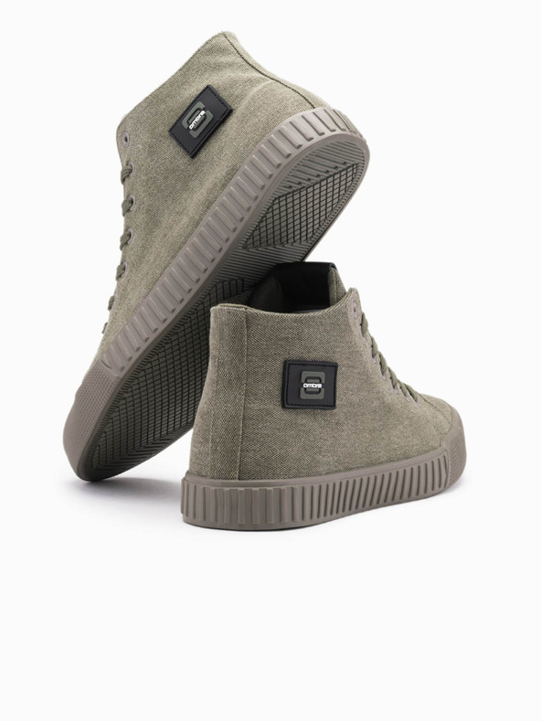 Ombre Clothing Pantofi sport din pânză pentru bărbați - olive V2 OM-FOTH-0186 Ombre Clothing