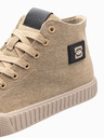 Ombre Clothing Adidași high top din pânză pentru bărbați - maro deschis V3 OM-FOTH-0186 Ombre Clothing