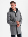 Ombre Clothing Palton bărbătesc melange lung cu glugă Ombre Clothing