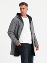 Ombre Clothing Palton bărbătesc melange lung cu glugă Ombre Clothing