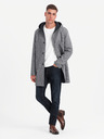 Ombre Clothing Palton bărbătesc melange lung cu glugă Ombre Clothing