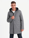 Ombre Clothing Palton bărbătesc melange lung cu glugă Ombre Clothing