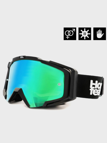 Horsefeathers Ochelari MTB Patriot - negru/verde oglindă HORSEFEATHERS