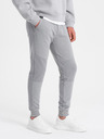 Ombre Clothing Pantaloni de trening pentru bărbați cu inserții din material otoman - gri V5 OM-PASK-0127