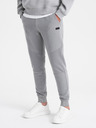 Ombre Clothing Pantaloni de trening pentru bărbați cu inserții din material otoman - gri V5 OM-PASK-0127