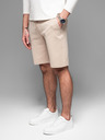 Ombre Clothing Pantaloni scurți de trening din bumbac pentru bărbați BASIC bej Ombre Clothing